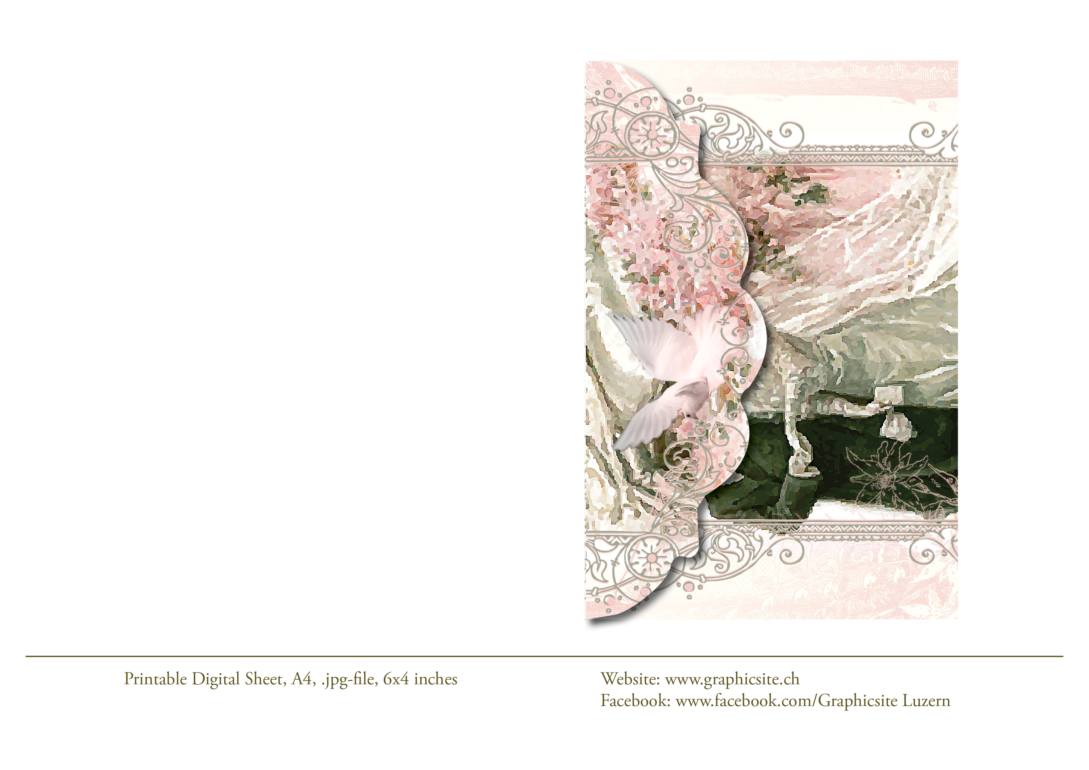 Karten selber drucken - Kuverts 6 x 4 - Hochzeit, Viktorianisch